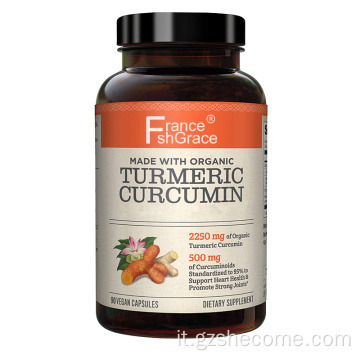 Capsule di curcuma di curcumina ritardano l&#39;invecchiamento di integratori di curcumina